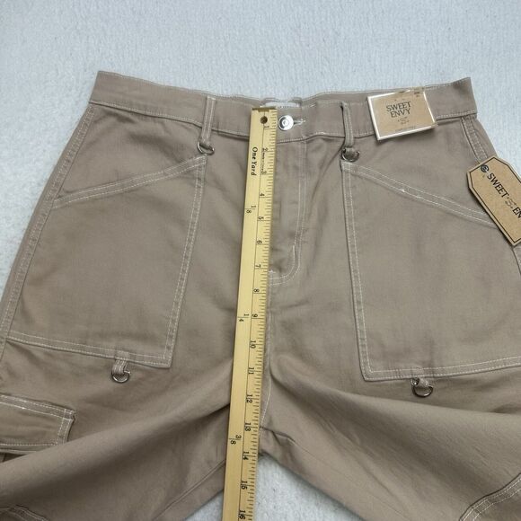 Sweet Envy Cargo Pants Womens XL Brown Wide Leg High Rise Stretch NWT - Picture 6 of 12